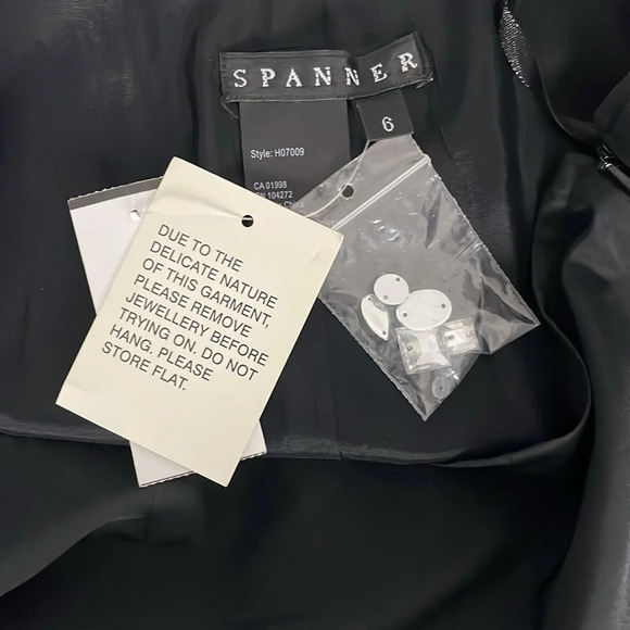 Spanner Midi Maxi Skirt Bedazzled Crystal Hemline Size 6 Black Sequins Tulip New - Picture 5 of 8